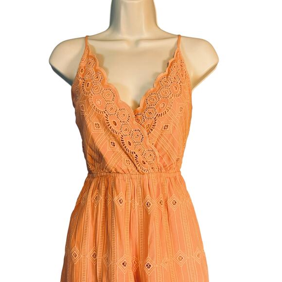 L*Space Ciara Jumpsuit Tropical Peach Eyelet Sleeveless Small - Picture 5 of 8